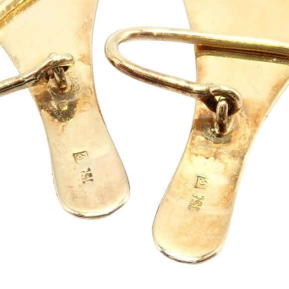 Rare Authentic H. Stern 18k Yellow Gold Large Giant Leaf Dangle Earrings - Picture 4 of 10